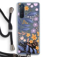 Flowers with blue leaves: Sony Xperia 5 II Transparant Hoesje met koord