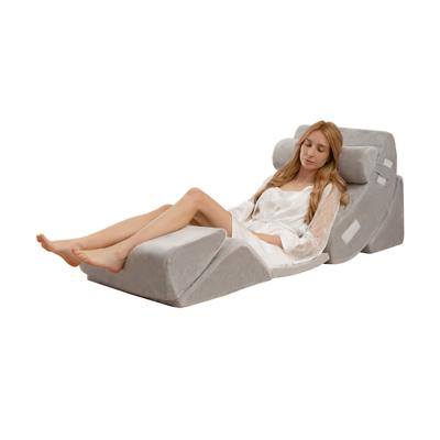 6 Stuks Bed Wigkussen Traagschuim Vulkussen Set met Comfortabel en Verstelbaar Rug Steunkussen