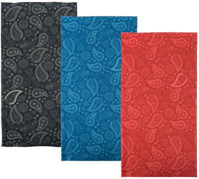 OXFORD Neckerchief comfy paisley red 3-pack