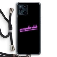 Vice Black: Oppo Find X3 Transparant Hoesje met koord