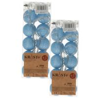 LED Lichtslinger/lichtsnoer - 2x - 10 led bolletjes - D4 cm - lichtblauw - 200 cm - batterijen