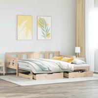 Slaapbank met onderschuifbed en lades zonder matras 80x200 cm