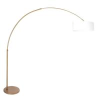 Steinhauer BooglampSparkled Light brons met grof witte kap Ø 45cm - 4304BR