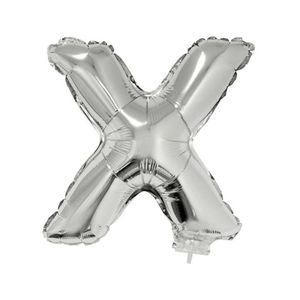 Opblaasbare letter ballon X zilver