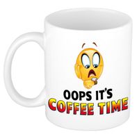 Oh no its coffee time kado mok / beker wit - cadeau collega   - - thumbnail