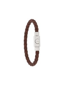 Ferragamo bracelet tressé à logo embossé - Marron