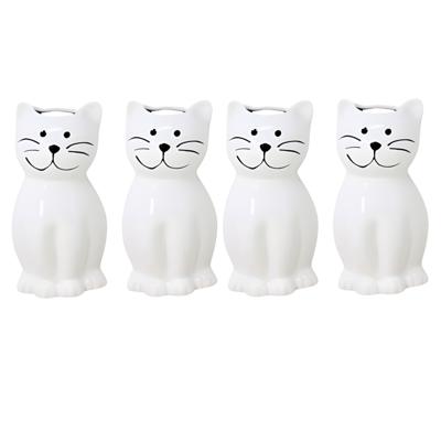 Waterverdamper - 4x - kat - wit - kinderkamer - 17 cm - luchtbevochtiger
