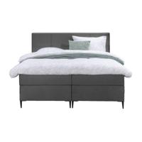 Leen Bakker - Boxspring Liv Geblokt - 180x200 Cm - Slanke Poot - Stof/Velvet - Grijs