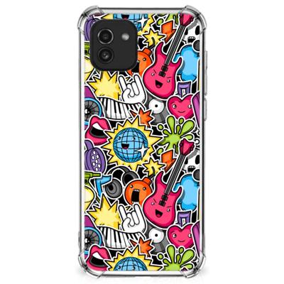 Samsung Galaxy A03 Anti Shock Bumper Case Punk Rock Samsung Galaxy A03 Anti Shock Bumper Case Punk Rock