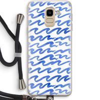 Blauwe golven: Samsung Galaxy J6 (2018) Transparant Hoesje met koord