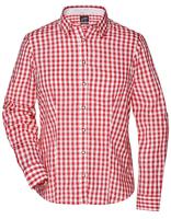 James & Nicholson JN637 Ladies´ Traditional Shirt - Red/White - XS