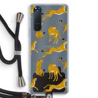 Luipaard: Sony Xperia 5 II Transparant Hoesje met koord