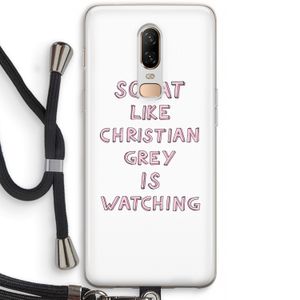Christian Grey: OnePlus 6 Transparant Hoesje met koord