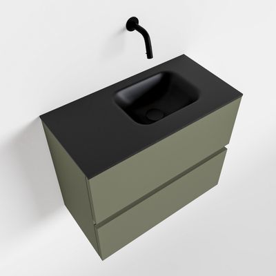 Toiletmeubel Mondiaz Ada | 60 cm | Meubelkleur Army | Lex wastafel Urban Rechts | Zonder kraangat