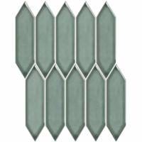 The Mosaic Factory Paris Mozaiek Tegel Picket- Groen Grijs Porselein Geglazuurd 258x313 mm