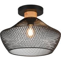 LED Plafondlamp Rond - Mat Zwart Aluminium - E27 Fitting