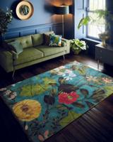 MOMO Rugs - Clarke & Clarke Passiflora Kingfisher - MOMO Rugs - Clarke & Clarke Passiflora Kingfisher -