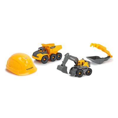Dickie volvo constructie werkvoertuigen met helm