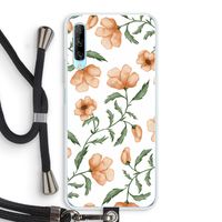 Peachy flowers: Huawei P Smart Pro Transparant Hoesje met koord