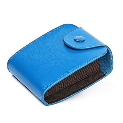 KB187 Litchi textuur leer groot-capaciteit kaarthouder portemonnee (blauw)