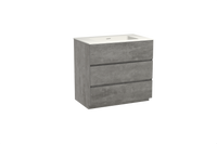 Storke Edge staand badmeubel 85 x 52 cm beton donkergrijs met Mata enkele wastafel in solid surface - thumbnail