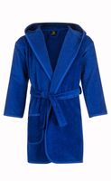 Badrock Kinderbadjas kobalt blauw met naam borduren - thumbnail