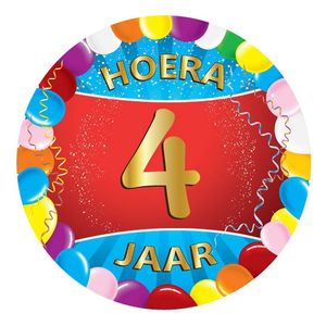 Gekleurde onderzetters 4 jaar Verjaardag leeftijden onderzetters. Ook leuk als cadeau.