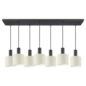 Moderne hanglamp Bling - Beige - verlichtingspendel Xxl Bar 7L inclusief lampenkap 20/20/17cm - pendel lengte 150.5 cm - geschikt voor E27 LED lamp - Pendellamp geschikt voor woonkamer, slaapkamer, keuken