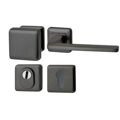 Hardbrass Voordeurset Charley/Zenith 3-delig linkswijzend - PVD gun metal