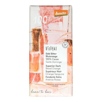 Pure chocolade 100% met bloedsinaasappel - 90 gram