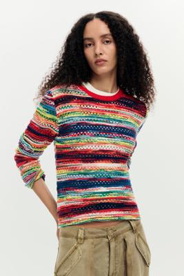 Gemêleerde multicolor trui - RED - M