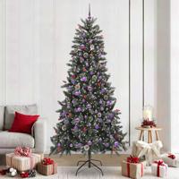 VidaXL Kunstkerstboom met 300 led groen 240 cm pvc en plastic en staal