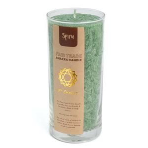 Fair Trade Hart Chakra (4e) Stearine Kaars in Glas - Groen (60