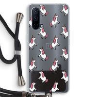 Eenhoorns overal: OnePlus Nord CE 5G Transparant Hoesje met koord