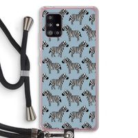 Zebra: Samsung Galaxy A51 5G Transparant Hoesje met koord