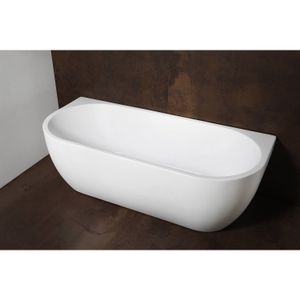 Half vrijstaand Bad Luca Sanitair Primo 180x80x58cm Acryl Met Overloop Mat Wit