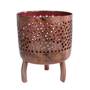 Gifts Amsterdam metalen theelichthouder luca 6x6x8 cm koper