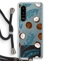 Kokosnoot roze: Sony Xperia 5 III Transparant Hoesje met koord