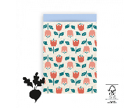 House Of Products Cadeauzakjes - tulips - sky blue - 17x25cm - 200st