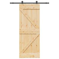 Schuifdeur met beslag 80x210 cm massief grenenhout