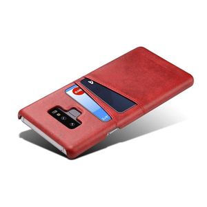 Harde met pu leer bekleed Galaxy Note 9 hoesje met ruimte voor 2 pasjes - rood