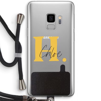 Amber Script: Samsung Galaxy S9 Transparant Hoesje met koord