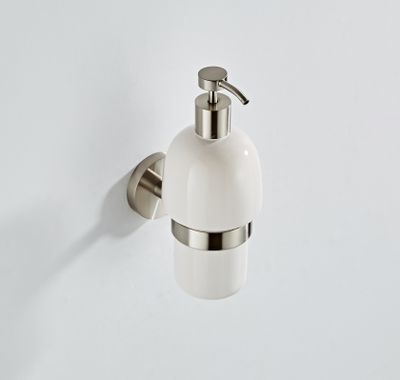 Zeepdispenser SaniClear Inox | Wandmontage | Messing | Rond | RVS look