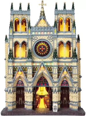 Lemax st. patrick&apos;s cathedral verlichte kerk 2009