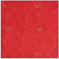 Servetten Luxe - 15x stuks - 40 x 40 cm - rood - barok patroon - 3 laags