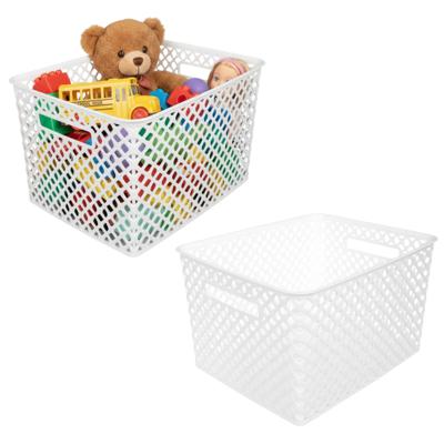 Storage Solutions Kast Opbergmand - 2x - van kunststof - wit - 30 x 37 x 21 - 19 liter inhoud