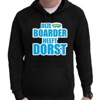 Apres ski hoodie Deze snowboarder heeft dorst zwart heren - Wintersport capuchon sweater