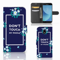 Samsung Galaxy J5 2017 Portemonnee Hoesje Flowers Blue DTMP - thumbnail