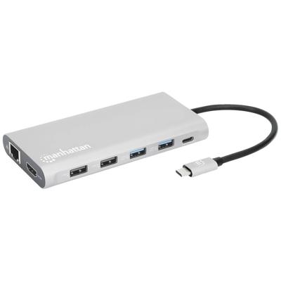 Manhattan USB-C PD 12-in-1-Dockingstation USB-C dockingstation Geschikt voor merk (dockingstation): Universeel Geïntegreerde kaartlezer, USB-C Power Delivery