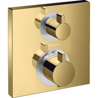 Hansgrohe Ecostat Square afbouwdeel v. inbouw thermostaat m. stop- en omstelkraan polished gold 15714990